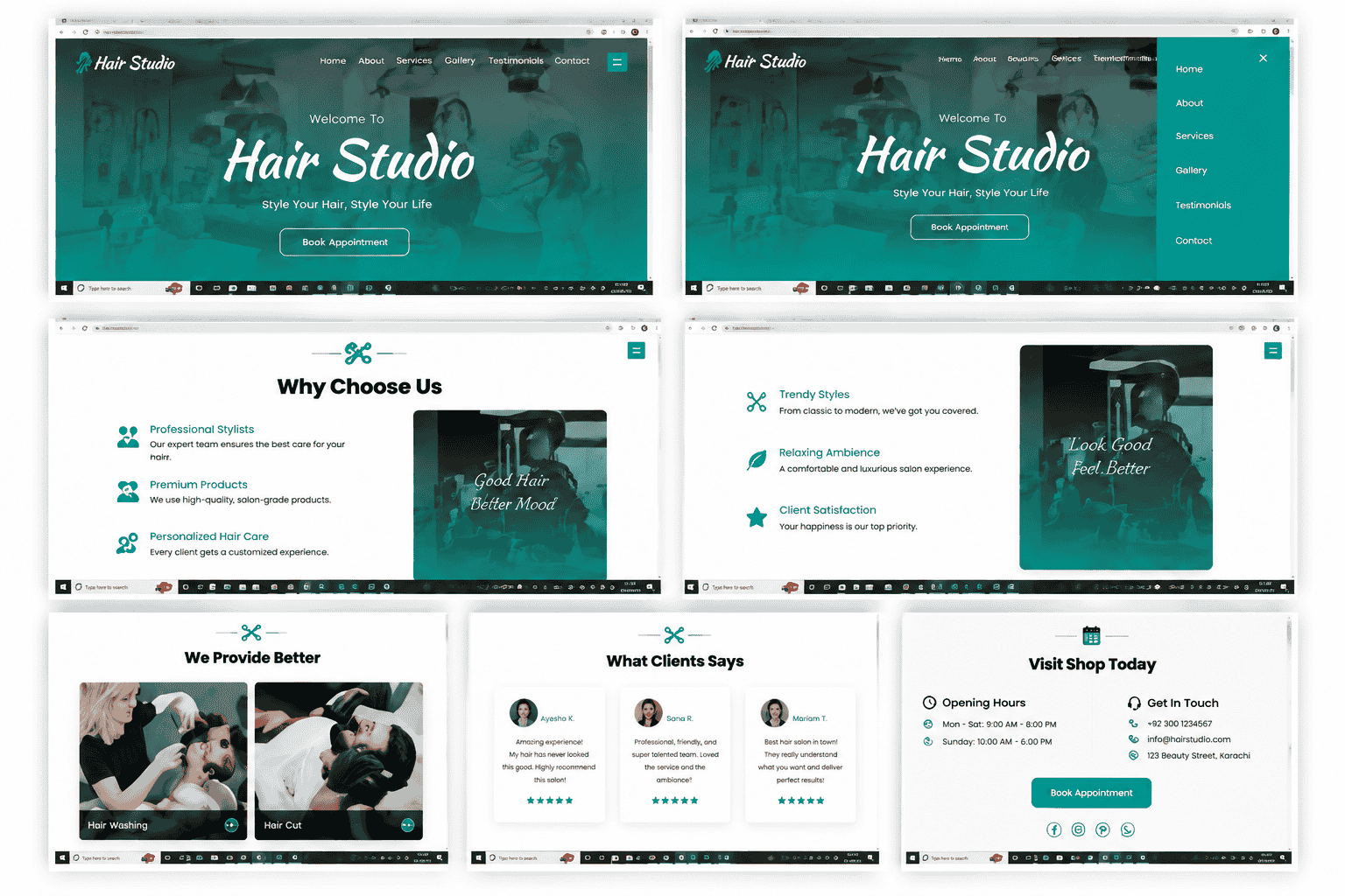 Hair Studio Website campaign creative